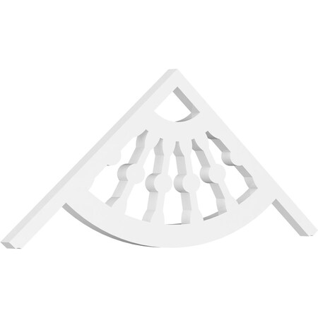 Ekena Millwork Pitch Classic Wagon Wheel Architectural Grade PVC Gable Pediment, 36"W x 13 1/2"H x 1"P (9/12) GPP036X014X100CWW